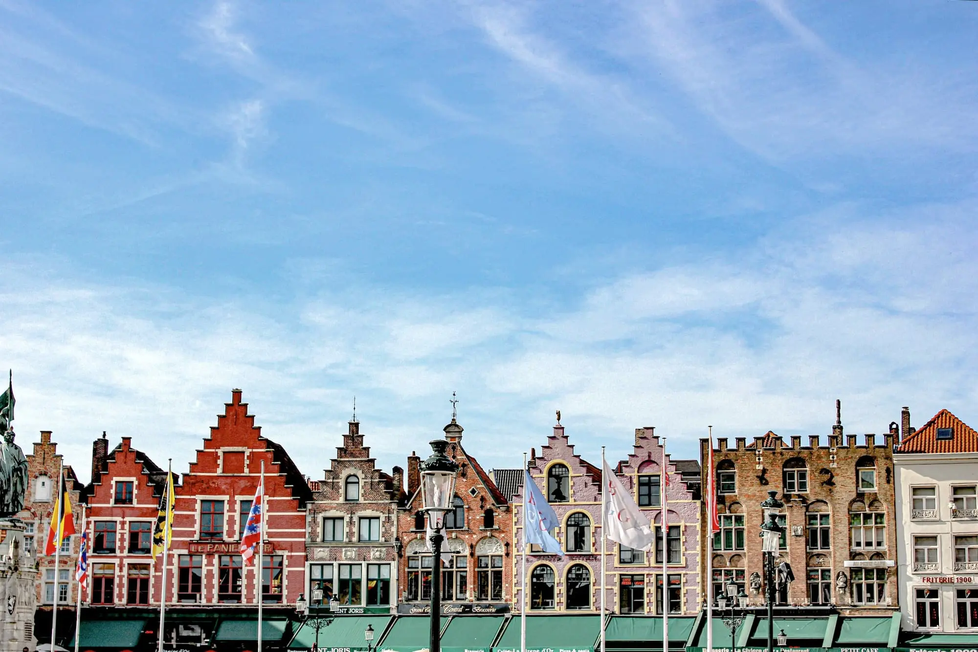 Stepped-gable houses on the market square in Bruges
